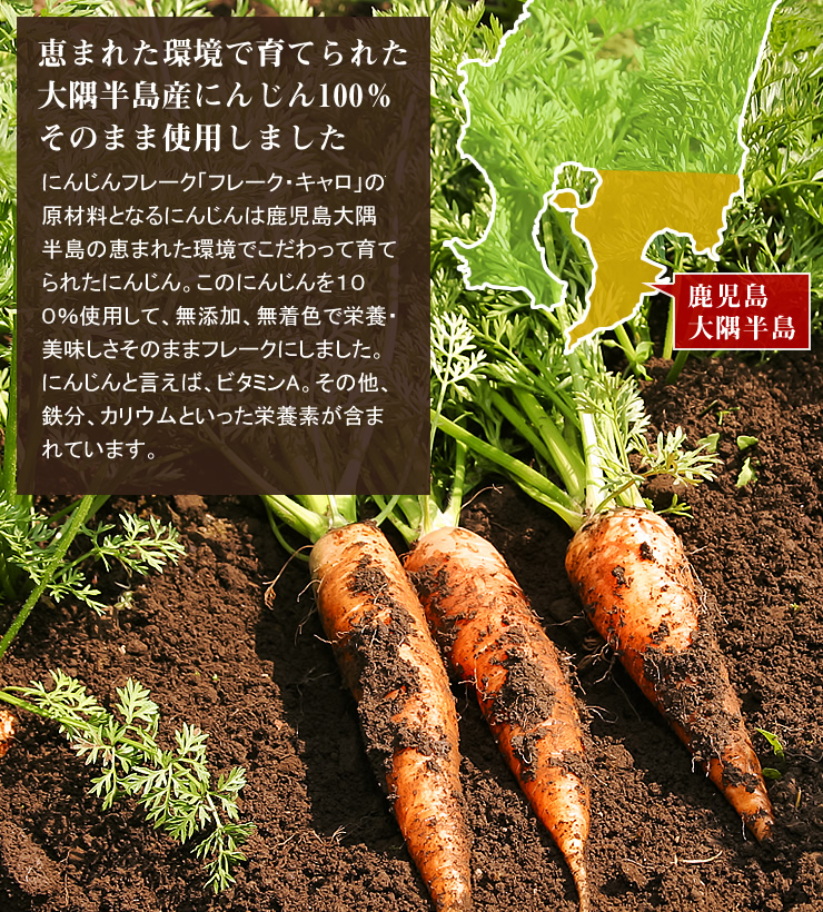にんじんフレーク「フレーク・キャロ」の原材料