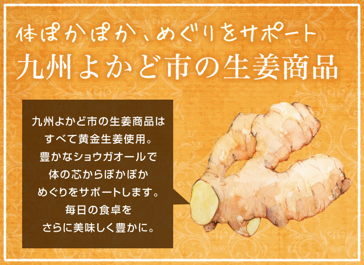 九州よかど市の生姜商品