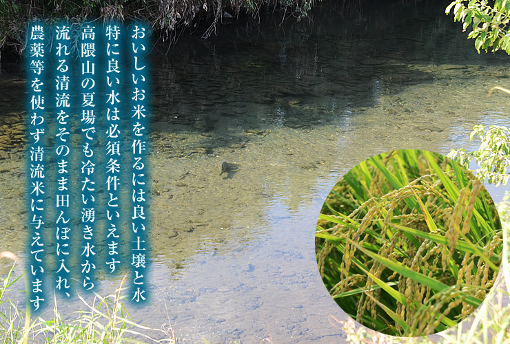 清流が生んだ栽培期間中農薬不使用の掛け干し米「高隈山の清流米」
