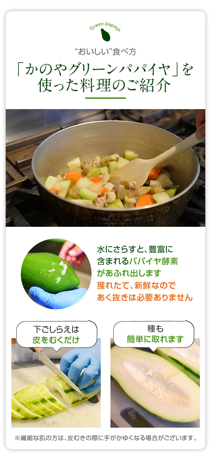 かのやグリーンパパイヤ（青パパイヤ）